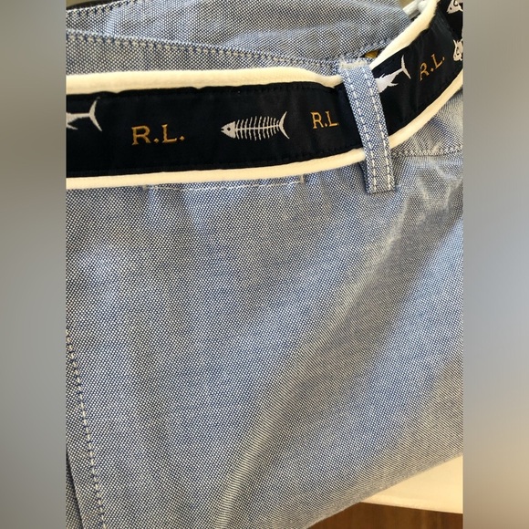 Polo Ralph Lauren Boys 16Y Blue Khaki 4-Pocket Pants w/R.L. Fish/Shark Belt -NWT - Picture 12 of 12